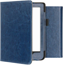 Hoesje geschikt voor Kobo Clara 2E E-reader - iMoshion Vegan Leather Bookcase - Ook geschikt voor Tolino Shine 4 - Donkerblauw