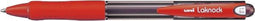 Uni-ball balpennen Laknock schrijfbreedte 04 mm schrijfpunt: 1 mm medium punt rood