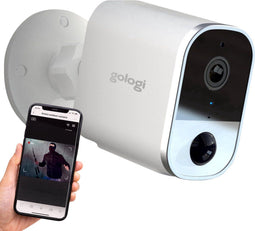 Gologi Battery Camera - Draadloze beveiligingscamera - Nachtzicht - WiFi - Wit