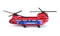 Siku Transporthelikopter rood/blauw metaal/kunststof draaibare rotoren
