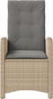 vidaXL - Tuinstoel - verstelbaar - met - kussens - poly - rattan - gemengd - beige