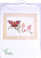 Thea Gouverneur - Borduurpakket met telpatroon - 439A - Voorgesorteerde DMC Garens - Vlinder Kamperfoelie - Aida - 29 cm x 18 cm - DIY Kit