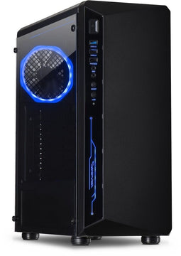 Inter-Tech C-3 Saphir - Tower Behuizing - Gehard glas LED-indicatoren - Zwart