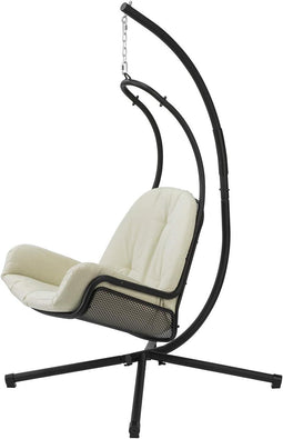 SoBuy Hangstoel - Hangstoel met standaard - Max. 150 kg - 103 x 125 x 190 cm - Crème