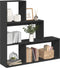 vidaXL - Kamerscherm - / - boekenkast - 3-laags - 123x29x123 - cm - hout - zwart