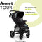 Lionelo Annet Tour - Buggy Opvouwbaar - Verstelbare Rugleuning Ligpositie - XXL Zonnescherm UPF50+ - Golden Moments Tour