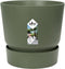 Elho Greenville Rond 47 - Grote Bloempot voor Buiten - Waterreservoir - Blad groen - Ø 47 x H 44 cm