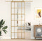 vidaXL - Schuifdeur - 76x205 - cm - helder - ESG-glas - en - aluminium - goudkleurig