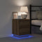 vidaXL - Nachttafels - met - LED-lampen - 2 - stuks - Artisan - Eiken - 39x34,5x50 - cm