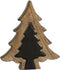 J-Line decoratie Kerstboom Puzzel - hout - zwart/naturel - medium