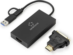 Renkforce Externe videokaart DDR3-RAM USB-A, USB-C 3.2 Gen 1, HDMI, DVI