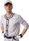 Dressforfun Herenkostuum baseball L - Verkleedkleding - Gestreept bovenstuk met baseball-applicatie - Zwart