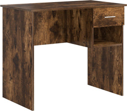 vidaXL - Bureau - met - Opbergruimte - Gerookt - Eiken - 90x49.5x75 - cm - Gelaagd - hout