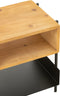 J-Line Tina nachttafel - hout & metaal - naturel & zwart - woonaccessoires