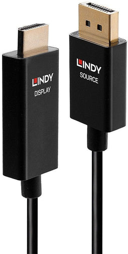 Lindy 40927 - DisplayPort naar HDMI Aansluitkabel - 3.00 m - 4096 x 2160 Pixel - Zwart