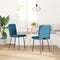 vidaXL - Eetkamerstoelen - 2 - st - fluweel - blauw