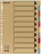 Tabbladen esselte premium a4 10dlg karton 23r ass | 25 stuks