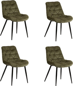 PoleWolf - Louis Stoel - Fusion Stof - Vintage Groen - Set van 4