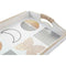 Set van trays DKD Home Decor Wit Zwart Gouden Hout MDF 40 x 30 x 6 cm (2 Stuks)