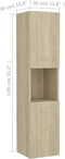 vidaXL - Badkamerkast - 30x30x130 - cm - spaanplaat - sonoma - eikenkleurig