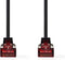Nedis CAT6-kabel - RJ45 Male - RJ45 Male - U/UTP - 0.50 m - Snagless - Plat - PVC - Zwart - Polybag