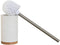 Toiletborstel Home ESPRIT Wit Zilverkleurig Natuurlijk Hars Bamboe 9 x 9 x 37 cm