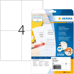 Herma 4229 - Etiketten A4 105x148mm - Zelfklevend - Wit (25 vel)