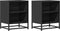 vidaXL - Nachtkastjes - 2 - st - 40x31x50 - cm - bewerkt - hout - en - metaal - zwart