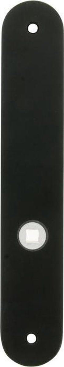 Zwart ovalen deurschild - Geveerd - Inclusief bevestigingsmateriaal - 40 mm x 230 mm (1 stuk)