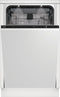 Beko BDIS38040Q - Volledig integreerbare Slimline vaatwasmachine - 10 couverts - 45 dB(A) - LED display