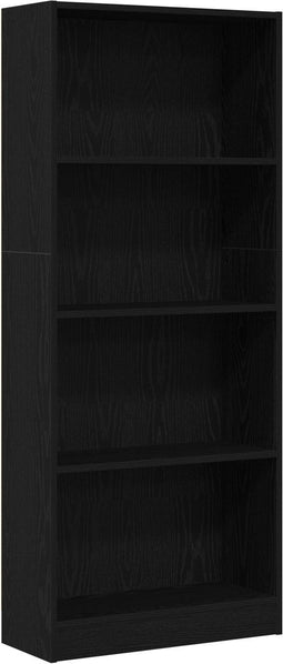 vidaXL - Zwarte - Eiken - Boekenkast - - - 60 - x - 24 - x - 143 - cm - - - Gemaakt - van - Bewerkt - Hout