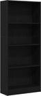 vidaXL - Zwarte - Eiken - Boekenkast - - - 60 - x - 24 - x - 143 - cm - - - Gemaakt - van - Bewerkt - Hout