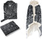 Linnick Flanel Fleece Deken + Hoodie met Capuchon Leopard - black/white - 140x200cm - 130x180cm - Plaid