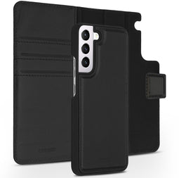Accezz Galaxy S22 - Premium Leather 2 in 1 Wallet Bookcase - Uitneembare backcover - Zwart