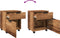 vidaXL - Dossierkast - verrijdbaar - 45x38x54cm - bewerkt - hout - oud - houtkleurig