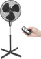 Bestron ASV45ZR - Statiefventilator - 3 snelheden afstandsbediening 75° draaifunctie hoogte verstelbaar tot 122cm Ø 45cm zwart