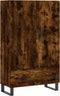 vidaXL - Hoge - kast - 69,5x31x115 - cm - bewerkt - hout - gerookt - eikenkleurig