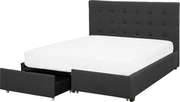 ROCHELLE - Bed opbergruimte - Donkergrijs - 140x200 cm - Polyester