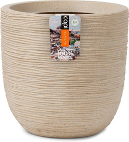Capi Europe - Bloempot Waste Rib NL - 35x34 cm - Terrazzo beige - Voor binnen en buiten - Breukbestendig - 100% recyclebaar