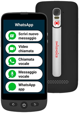 SwissVoice S510-M - Smartphone - Voor senioren met SOS-knop en magnetische oplader - Zwart