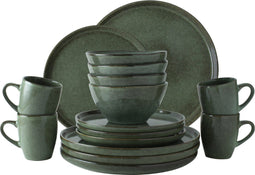 Dutch Rose Serenity Set 16 Delig Servies - Serviesset - Stoneware Handgemaakt - Groen