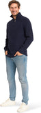 Mario Russo Rib Skipper - Heren Trui - Half Zip - Navy - 3XL