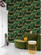 Noordwand - Good - Vibes - Behang - Neon - letter - with - plants - groen - en - oranje