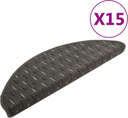 vidaXL - Trapmatten - 15 - st - 65x21x4 - cm - antracietkleurig