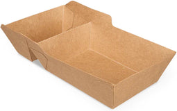 Kraft Snackbakje A23 - Snackbakje met sausvakje - 15,9x6,5x3,5 cm - Bruin (600 stuks)