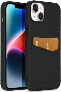 Accezz iPhone 14 Plus - Premium Leather Card Slot Backcover - Echt Nappa leer - Zwart