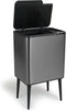 Umuzi Cleaning Push bin - Prullenbak 36L - Dubbele compartimenten - Metaal Grijs