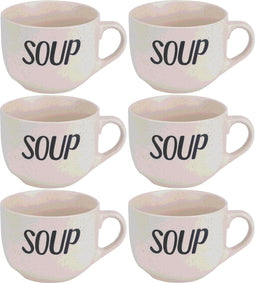 6x Creme soepbekers van aardewerk 11 cm 510 ml - Keuken/kookbenodigdheden - Servies - Soep serveren - Soepbekers/soepkommen 1 stuks