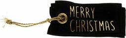 6x Kerstlabel Merry Christmas Zwart 3x6.5cm