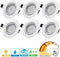 6x LED Inbouwspots Dimbaar Verstelbaar GU10 4500K Dag Wit Licht met 6W 600lm eqv lampen. 54W Mat Wit
